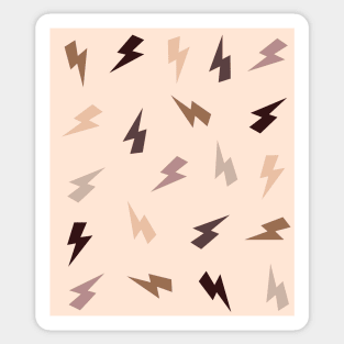 Neutral, Brown and Cream Lightning, Thunder, Bolts Sticker